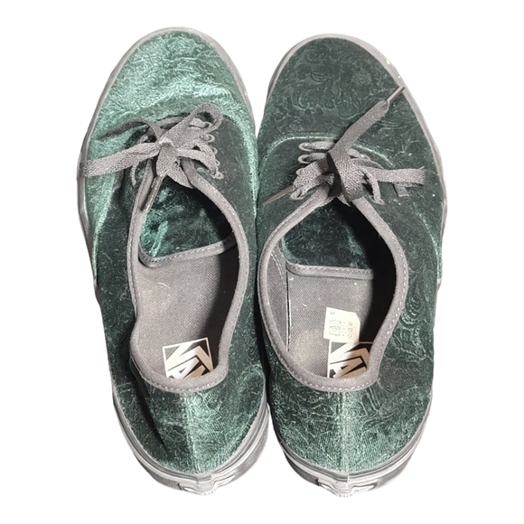 Size 11- VANS Authentic Low Velvet - Jungle Green Black - Picture 8 of 9